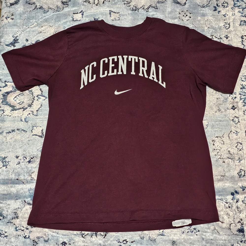 Nike NC Central University T-Shirt Mens XL Maroon Burgundy Short Sleeve Graphic